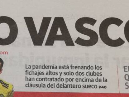 Portada de 'El Diario Vasco'.