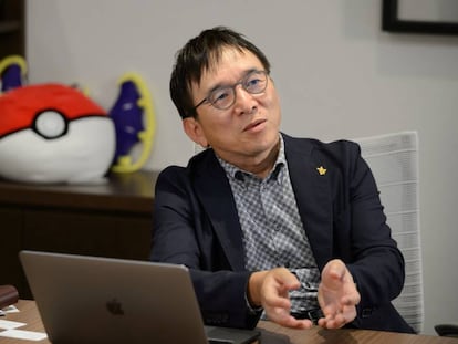 Tsunekazu Ishihara, presidente de The Pokémon Company, durante una entrevista en Tokio.