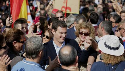 El president de Ciutadans, Albert Rivera, a l'acte a Sant Andreu de Llavaneres.