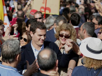 El president de Ciutadans, Albert Rivera, a l'acte a Sant Andreu de Llavaneres.