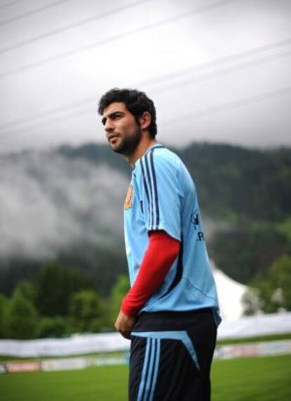 Albiol, en un entrenamiento en Austria.