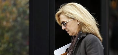 La infanta Cristina llega el pasado abril a su trabajo en Barcelona.