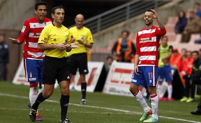 Dani Benitez tras ser expulsado ante el Betis. 