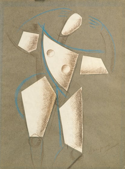 <i>Collage n.º 2,</i> de Alexander Archipenko. La Fundación Mapfre atesora ya más de 1.500 obras y muestra ahora una interesante evolución del dibujo desde mediados del XIX hasta mediados del XX. © VEGAP. Madrid, 2011.