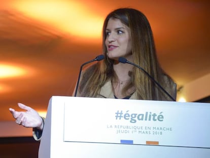 Marlene Schiappa, secretaria de Estado para la Igualdad en Francia, en una conferencia en Par&iacute;s.
 