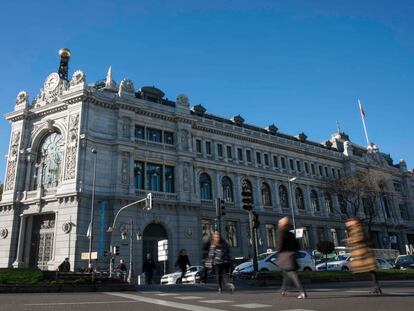 Fachada del Banco de España, en Madrid.