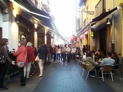 La calle Cervantes del centro de León.