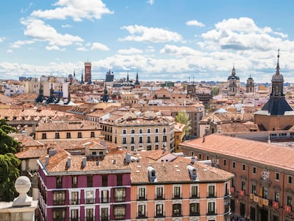 Vista aérea de los edificios del centro de Madrid.