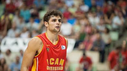 Neto, durante un partido con el UCAM Murcia.