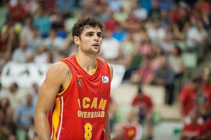 Neto, durante un partido con el UCAM Murcia.