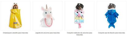 Algunas de las prendas para mascota de Primark