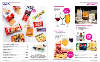 Sección Wizz Café en la revista a bordo de un avion de Wizz Air