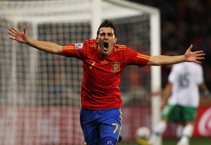 David Villa, en el mundial de Sudáfrica, en 2010.