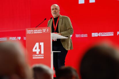 El secretario general de CC OO, Unai Sordo, durante el 41 Congreso Federal del PSOE en Sevilla el pasado noviembre.