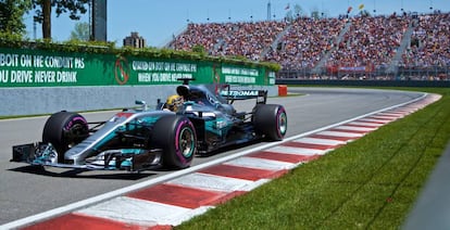 Hamilton, en el circuito Gilles Villeneuve