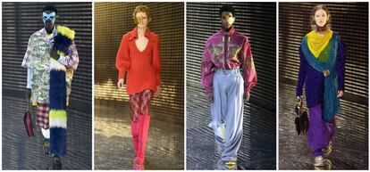 Modelos en el desfile de Gucci en la Semana de la Moda de Milán, este miércoles 20 de febrero.