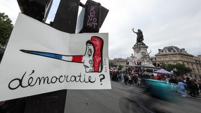 Protesta contra la ultraderecha en París.