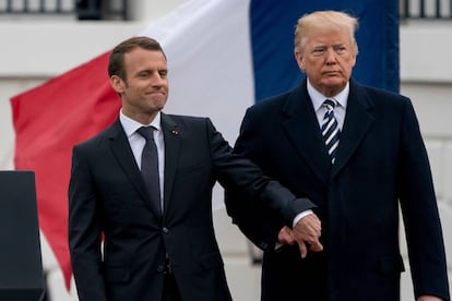 Donald Trump y Emmanuel Macron el pasado día 24 de abril en Washington.