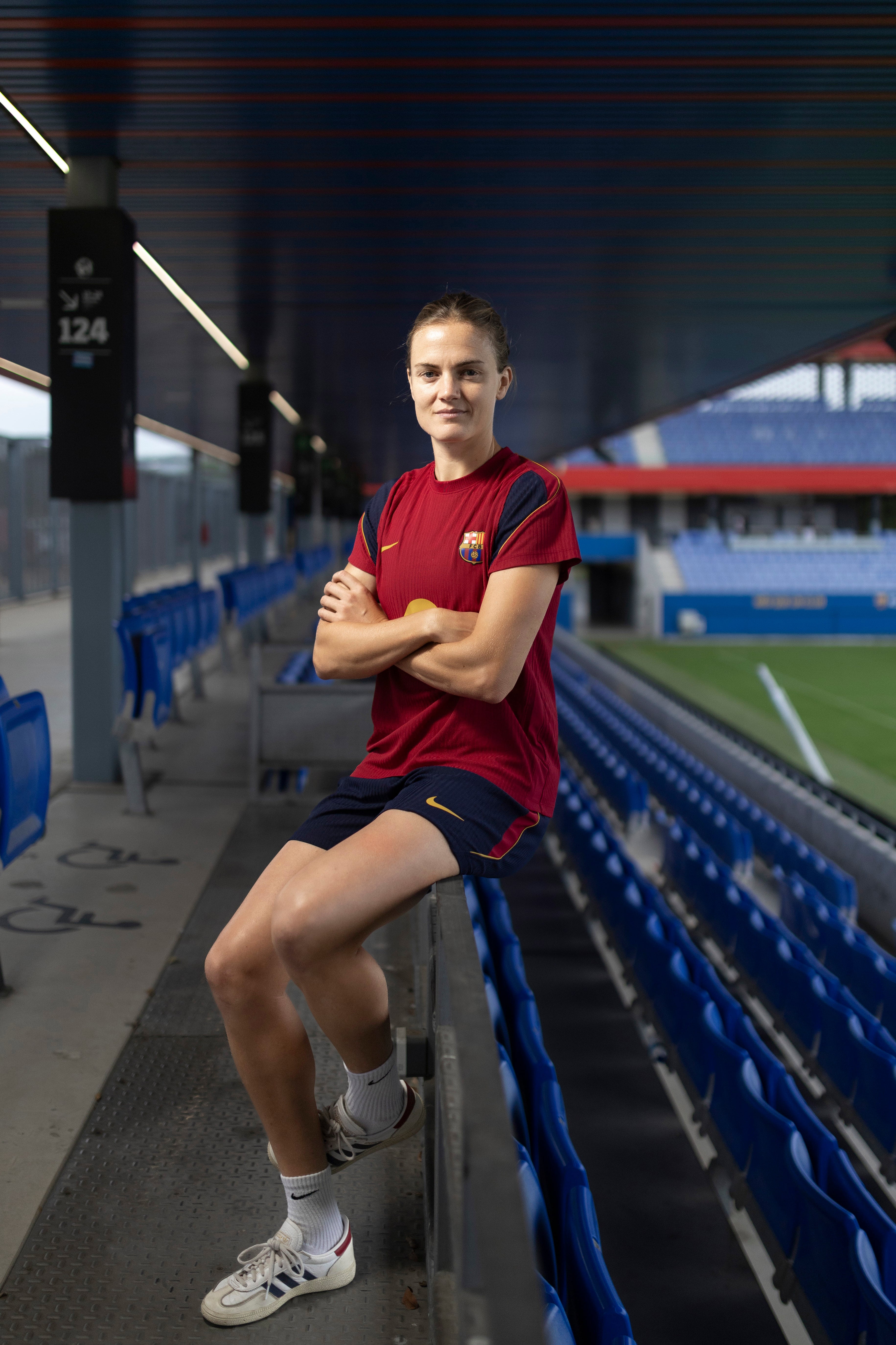 La jugadora del FC Barcelona Irene Paredes durante la entrevista con EL PAÍS. 