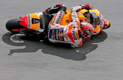 Márquez, durante la sesión de clasificación del GP de Alemania.