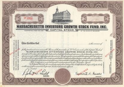 Acta fundacional del primer fondo de inversión, creado en Boston en 1924.