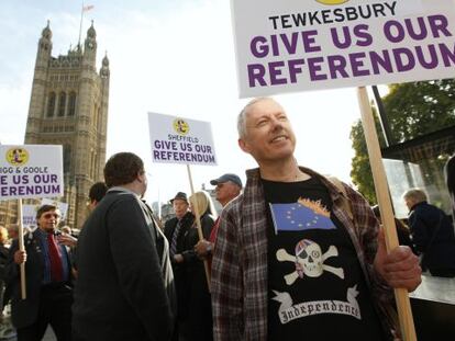 Marcha antieuropea en Westminster el pasado octubre.