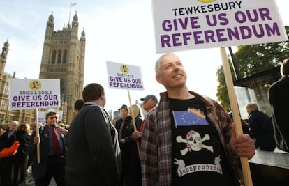 Marcha antieuropea en Westminster el pasado octubre.