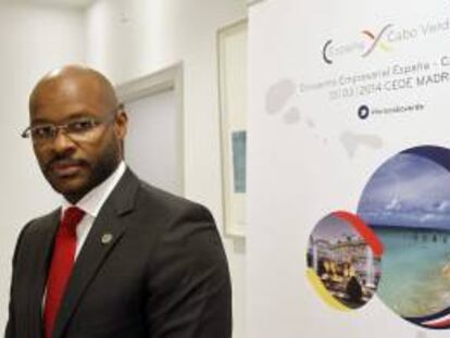 El ministro de Turismo, Industria y Energía de Cabo Verde, Humberto Brito, durante la presentación en España de los planes de desarrollo en estas tres áreas a los empresarios españoles, en un acto que ha tenido lugar hoy en Madrid.