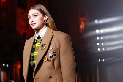 Gigi Hadid durante la Semana de la Moda de Milán.