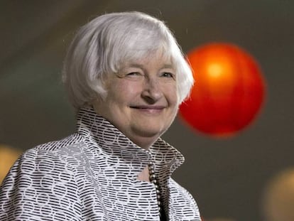 Janet Yellen, en la Universidad de Brown, en 2018.