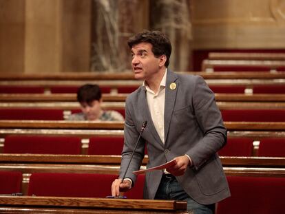 El presidente de ERC en el Parlament, Sergi Sabrià, en el pleno del 21 de mayo.