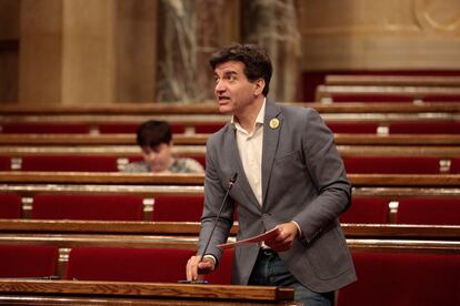 El presidente de ERC en el Parlament, Sergi Sabrià, en el pleno del 21 de mayo.