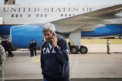 John Kerry, el 1 de agosto en una escala en Alemania.