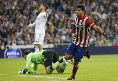 Jornada 7. El Atlético vence 0-1 en el Bernabéu con un gol de Diego Costa. Séptima victoria en siete jornadas, el primer gran golpe en la mesa.