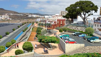 Imagen de una de las actuaciones previstas por el Ayuntamiento de Las Palmas de Gran Canaria para renovar el casco histórico de Tamaraceite.