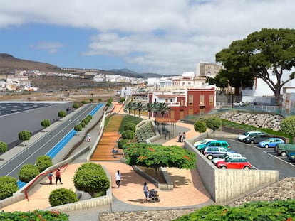 Imagen de una de las actuaciones previstas por el Ayuntamiento de Las Palmas de Gran Canaria para renovar el casco histórico de Tamaraceite.