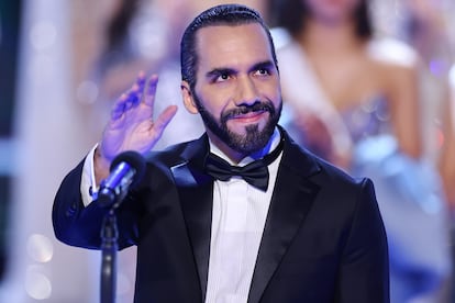 Nayib Bukele durante el concurso de Miss Universo en San Salvador, en noviembre de 2023.