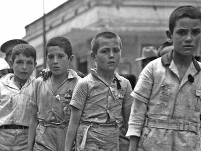 Un grupo de niños españoles refugiados en Veracruz.