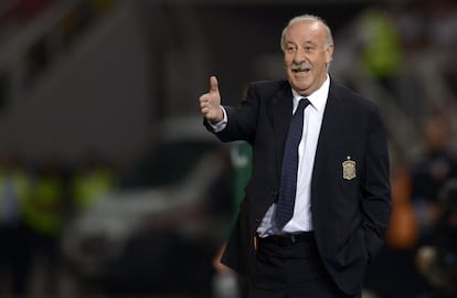 Del Bosque durante el partido