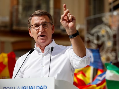 Alberto Núñez Feijóo, durante su intervención en Málaga.