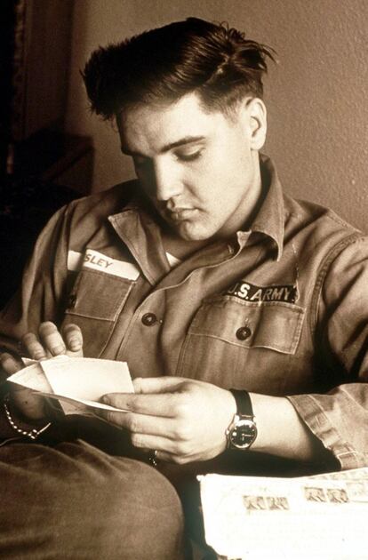 El sargento Elvis Presley cuando realizaba el servicio militar entre 1958-1960.