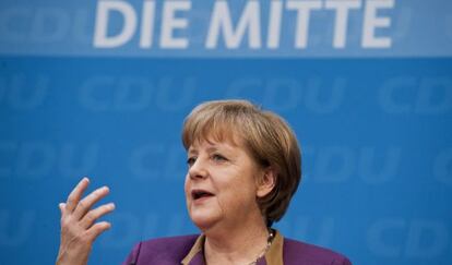 Angela Merkel, durante una conferencia de prensa en Berlín.