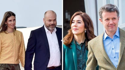 Anders Holch Povlsen y Anne Holch Povlsen, en mayo de 2018, y Federico y Mary de Dinamarca, a mediados de abril.