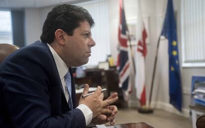 Fabian Picardo, el pasado jueves en su despacho en Gibraltar, durante la entrevista.