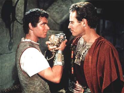 Charlton Heston y Stephen Boyd, en <i>Ben-Hur.<i>