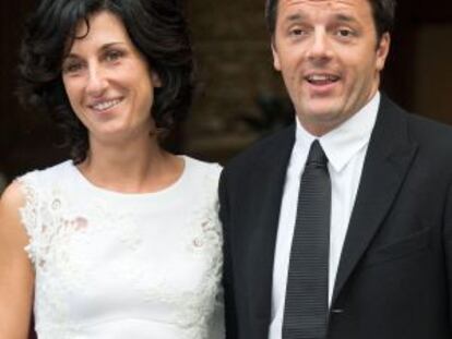 Matteo Renzi, com sua esposa Agnese Landini.