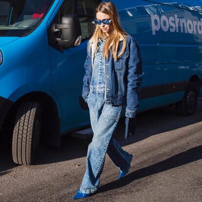 La influencer Pernille Teisbaek con uno de los monos estrella de la firma Tom Wood.