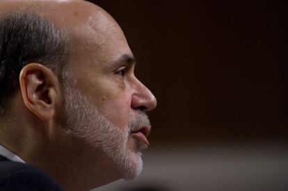 Bernanke, durante su comparecencia ante los senadores.