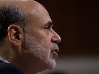 Bernanke, durante su comparecencia ante los senadores.