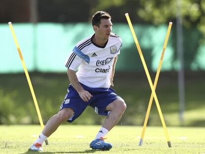 Messi, durante su recuperación en Argentina